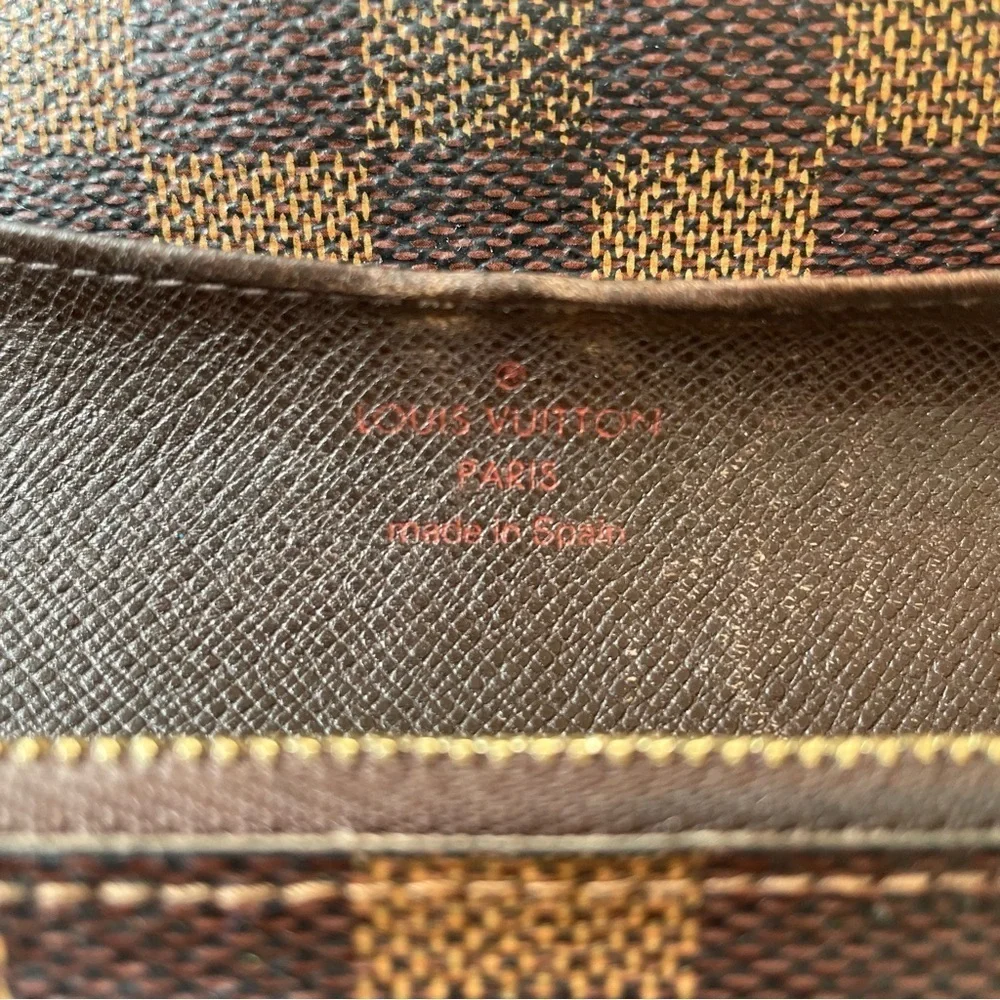 Louis Vuitton Brown Damier Ebene Emilie Continental Wallet Snap Closure 2013 OS